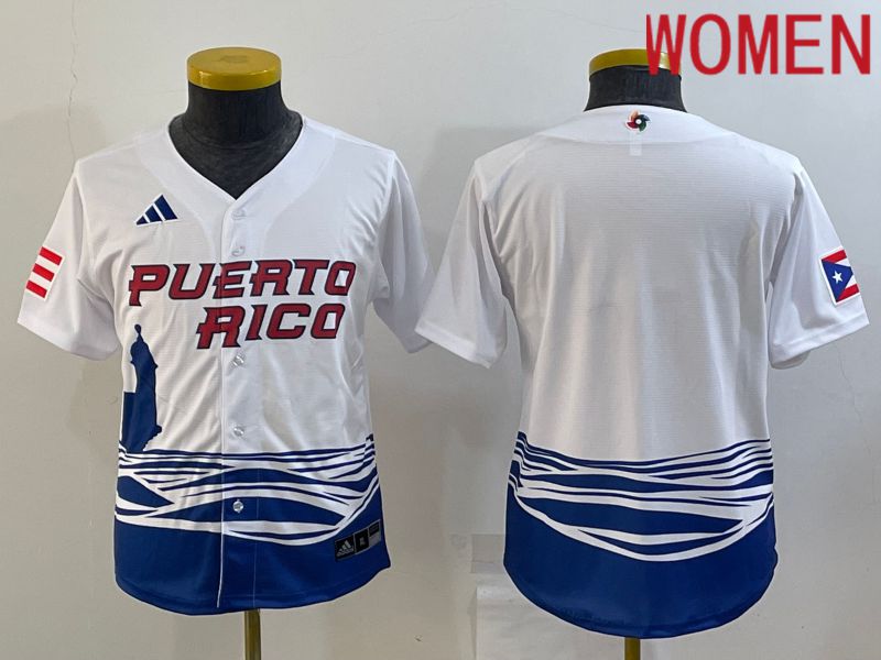 Women 2023 World Cub Blank White MLB Jersey->women mlb jersey->Women Jersey
